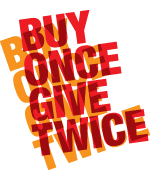 Buy Once Give Twice Auction Logo