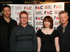 Featured Artists' Coalition committee. Left-right: Ed O'Brien, Dave Rowntree, Kate Nash, Billy Bragg