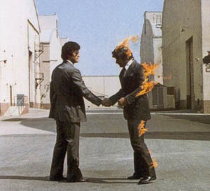 Pink Floyd suing EMI over Royalties - Wish you were here handshake photo