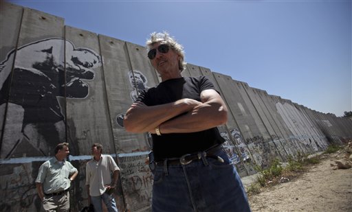 Roger Waters visiting Wall in West Bank