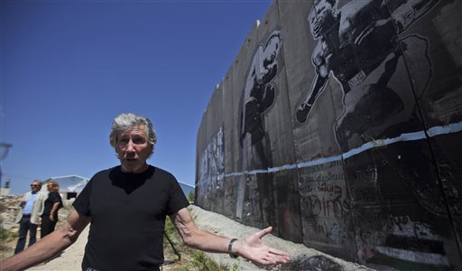 Roger Waters visiting Wall in West Bank