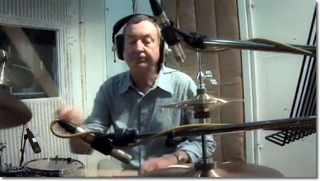 Nick Mason happily playing his drums (All You Need is Love - Children in Need 2009)