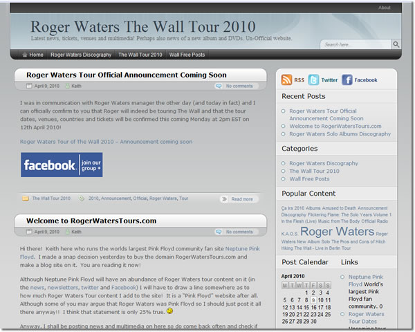 Roger Waters Tours
