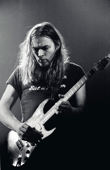 David Gilmour with Black Strat guitar
