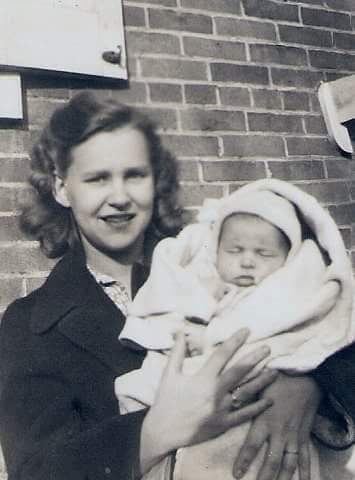 Sylvia Gilmour with baby David Gilmour