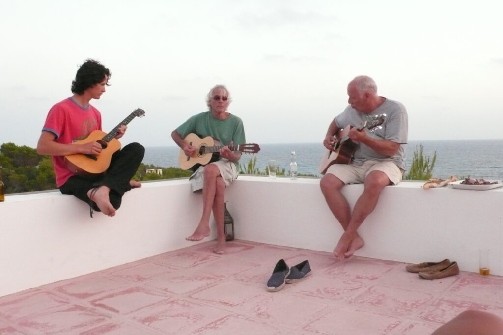 Charlie Gilmour, Richard Wright and David Gilmour on Holiday in Formentera, 2007