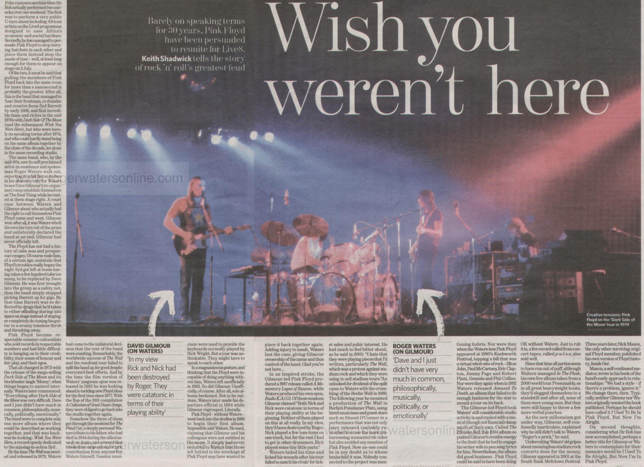 2005-07-02 Pink Floyd Live 8 - Press Clippings