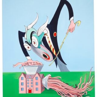 Lot 318 Gerald Scarfe Pink Floyd – The Wall The Teacher and the Mincing Machine, oil on canvas