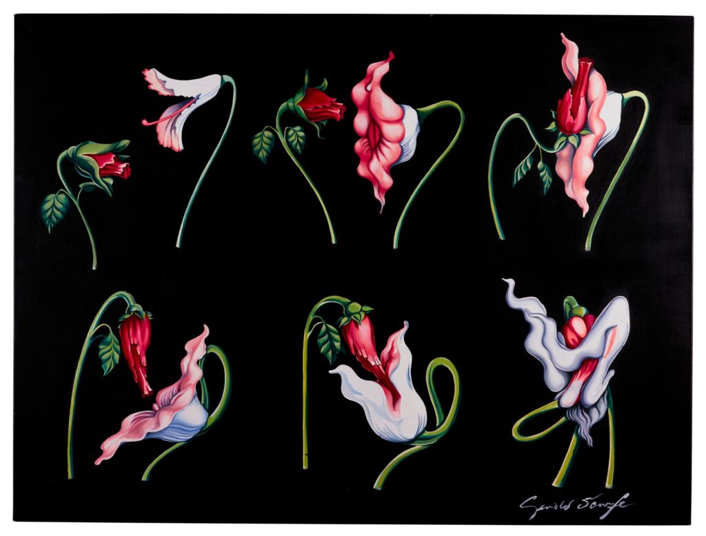 Lot 319 Gerald Scarfe Pink Floyd – The Wall The Flowers 2 sequence, oil on canvas