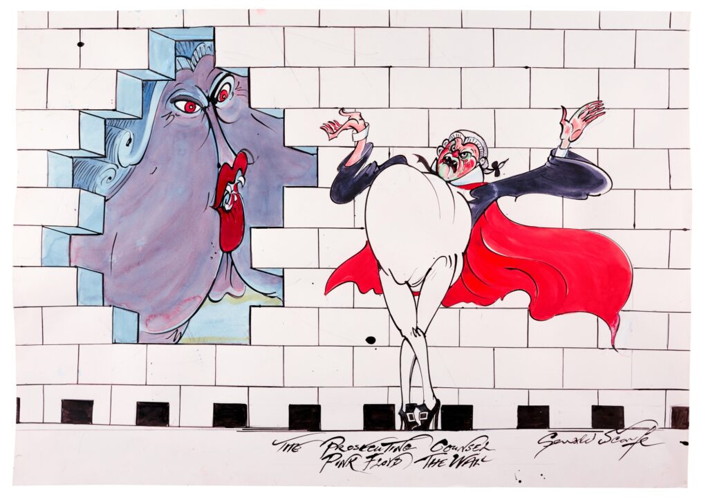 Lot 321 Gerald Scarfe Pink Floyd – The Wall The Prosecuting Counsel, ink and watercolour