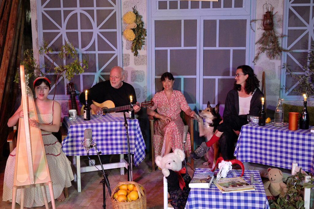 David Gilmour and Polly Samson with family for Von Trapped broadcasts