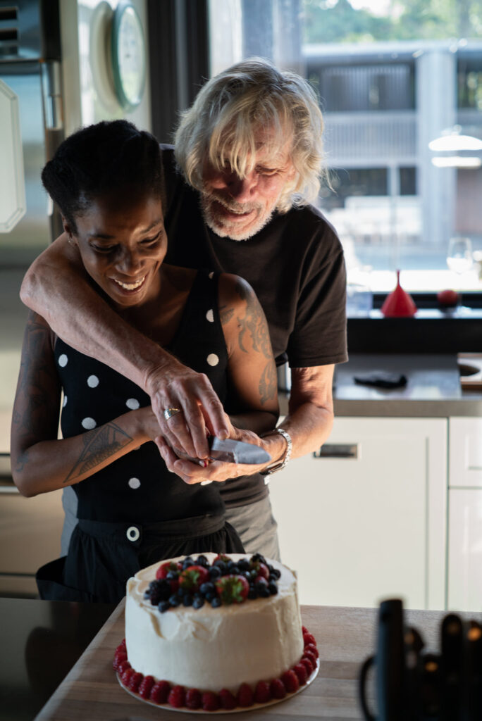 Roger Waters with his spouse Kamilah Chavis