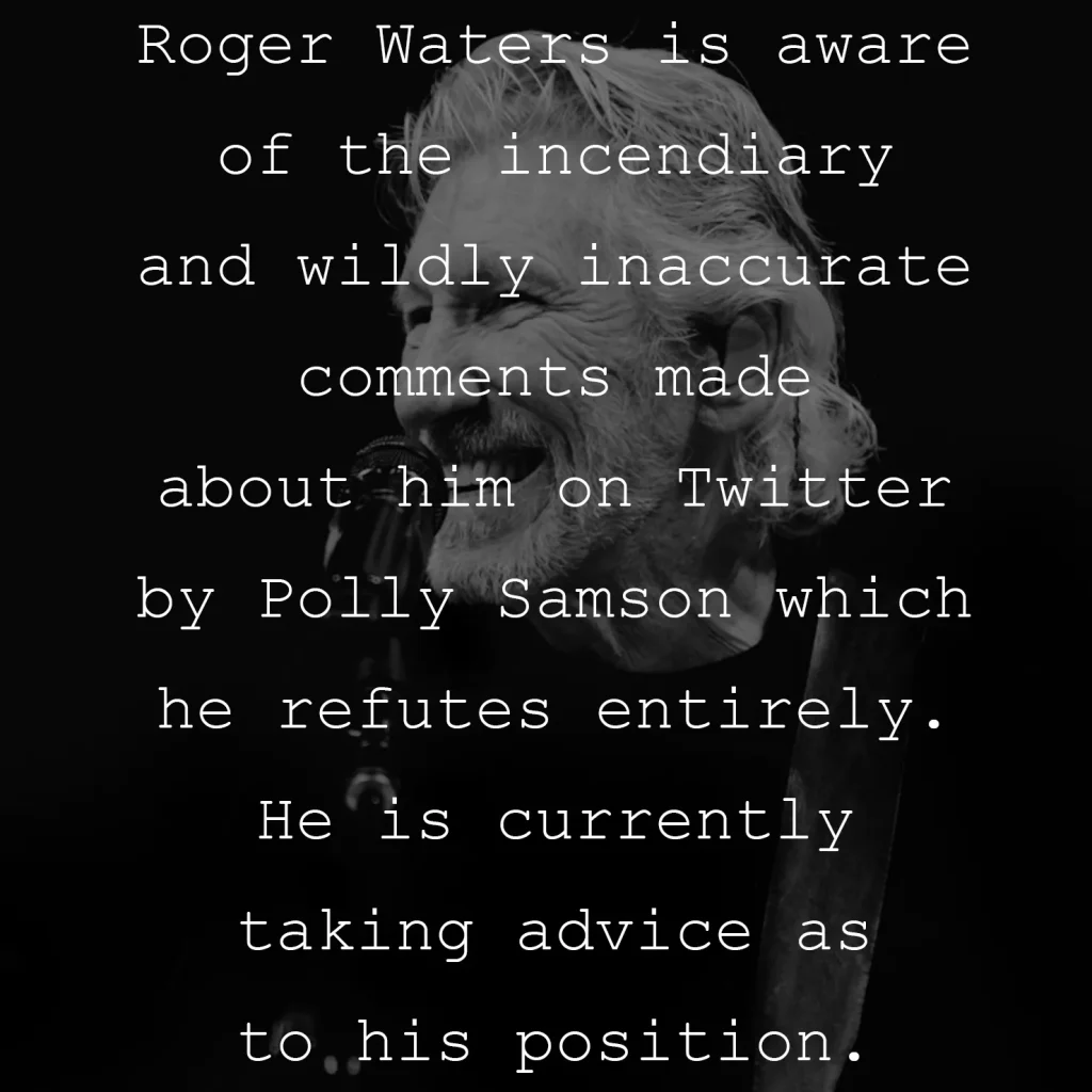 Roger Waters Statement 7th Feb 2023