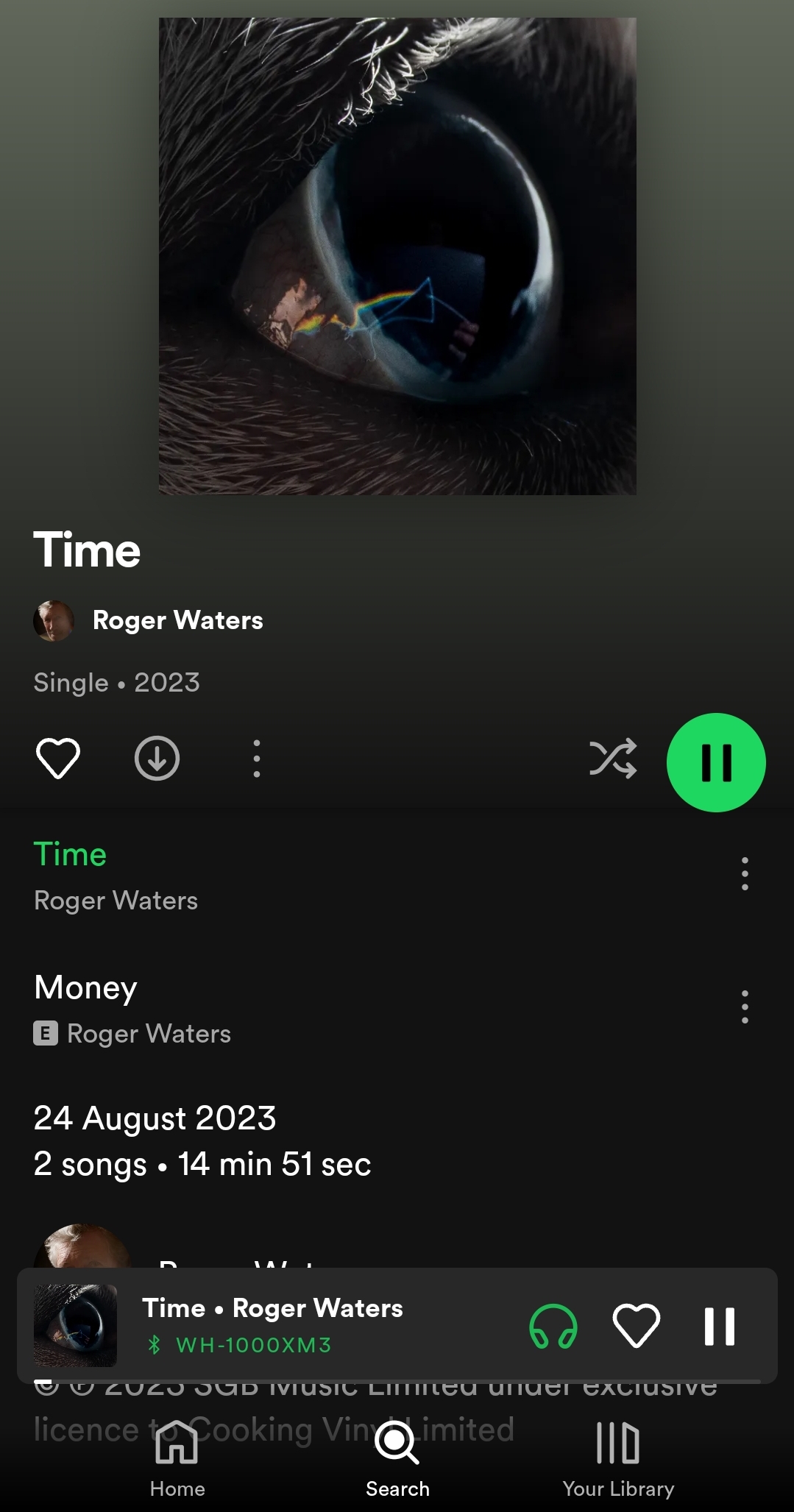 Roger Waters Time Redux Version on Streaming Platforms Now