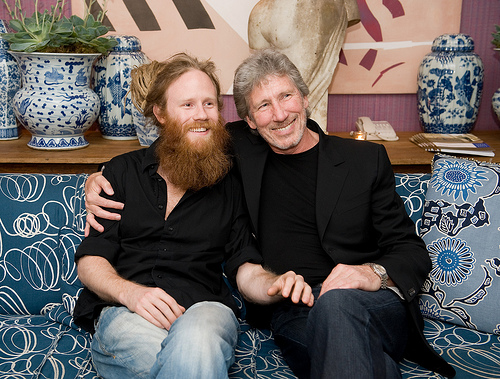 Harry Waters with father Roger Waters