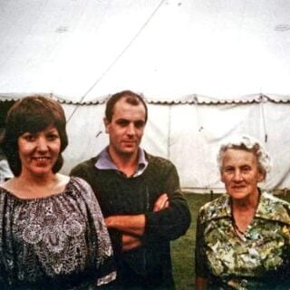 1981 Essex, Syd Barrett with sister Rosemary and mother Winifred