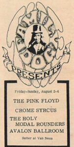 1968 August Pink Floyd Crome Cyrcus