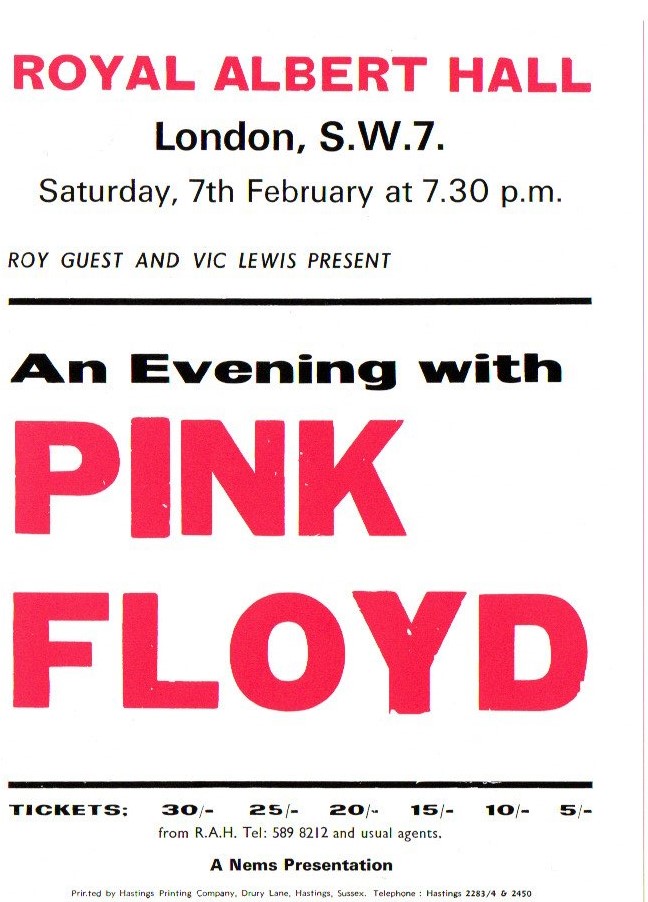 1970 February 2 Pink Floyd at Royal Albert Hall