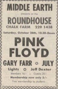 26 October 1968 Pink Floyd Middle Earth