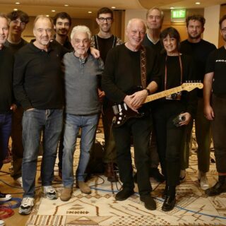 David Gilmour group photo in the studio December 2023