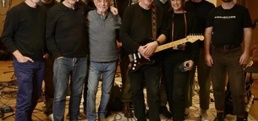 David Gilmour group photo in the studio December 2023