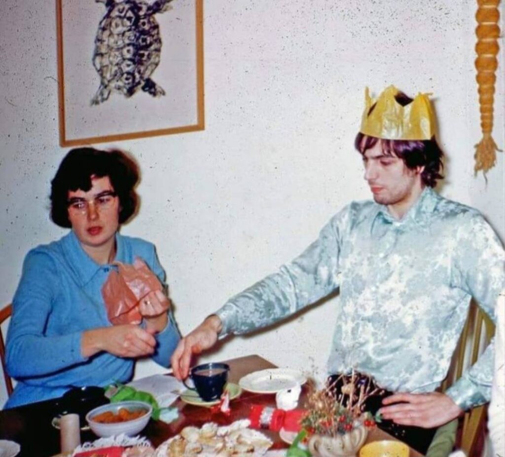 Syd Barrett with Sister Ruth in 1970