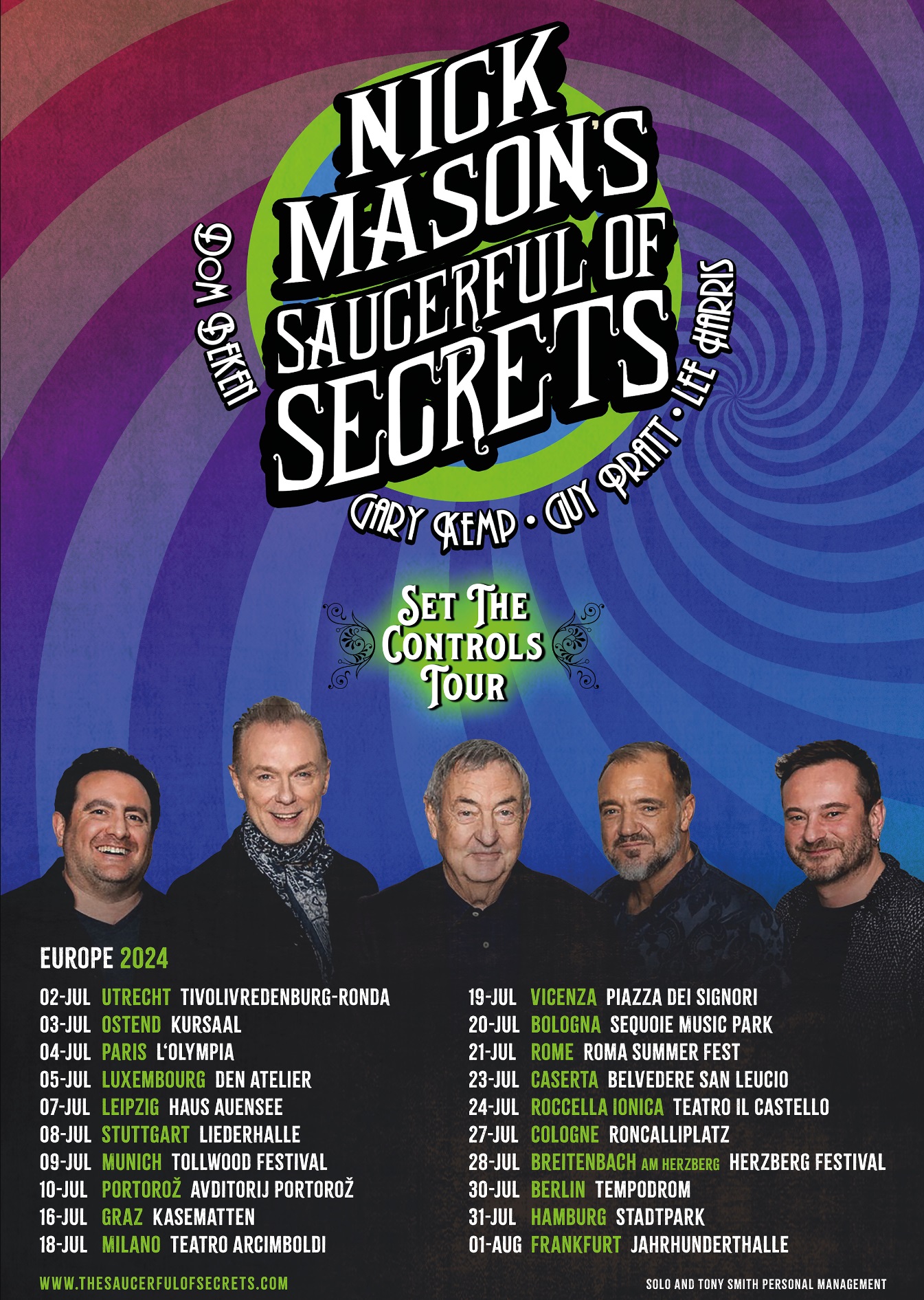 Nick Mason's Saucerful of Secrets European Tour 2024 Announced