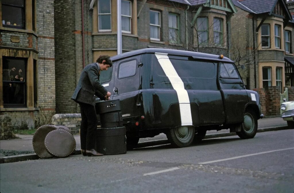 Nick Mason with Pink Floyd Bedford Van