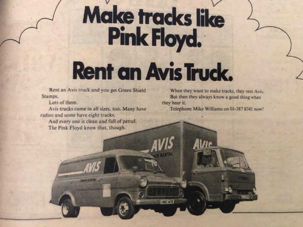Pink Floyd Avis Truck Rental Poster