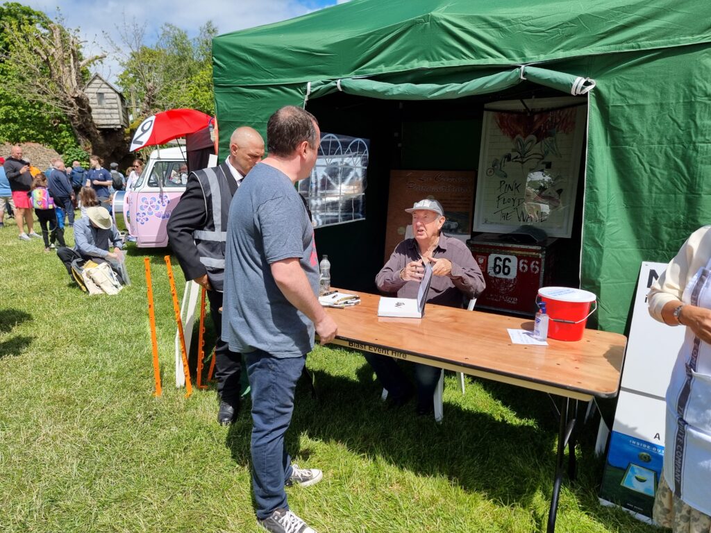 Nick Mason signing my Limited Edition Inside Out book
