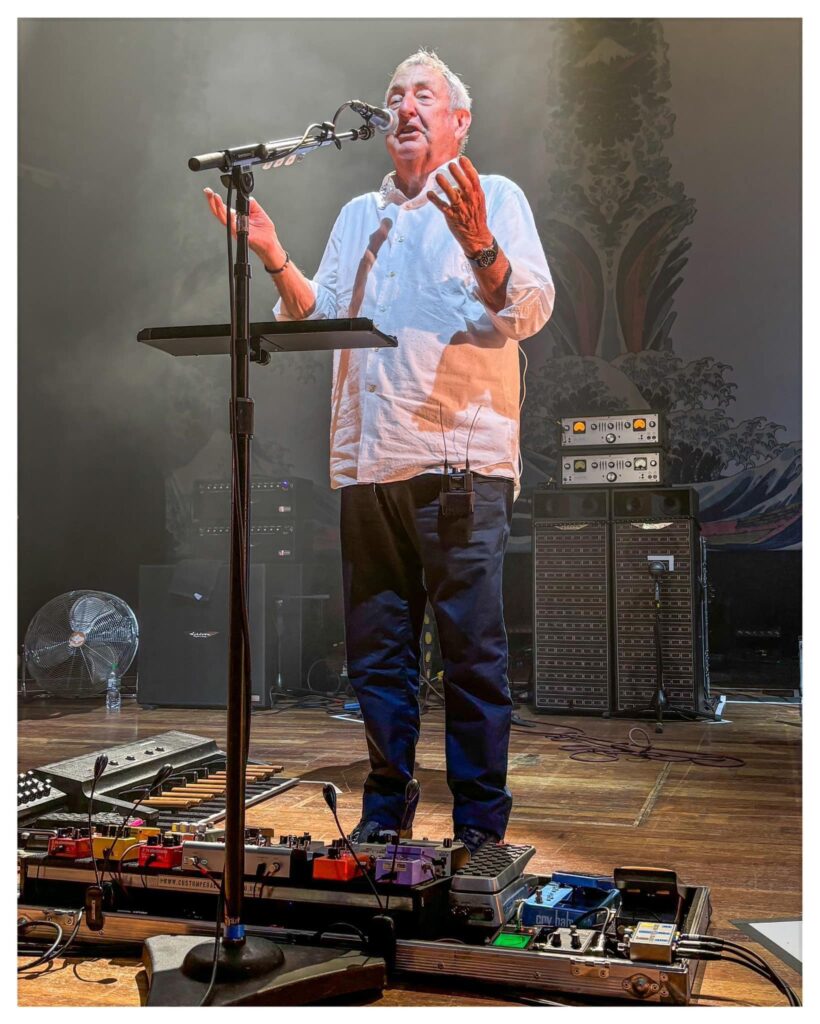 Nick Mason talking to the audience