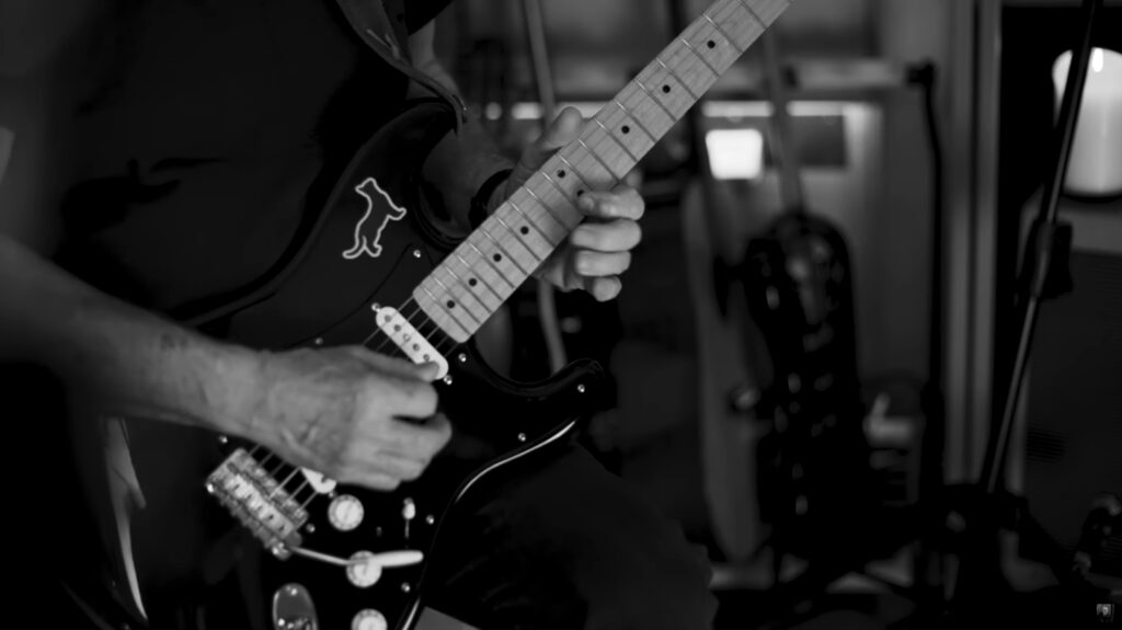 The Black Cat - sticker on the guitar also a song from the album