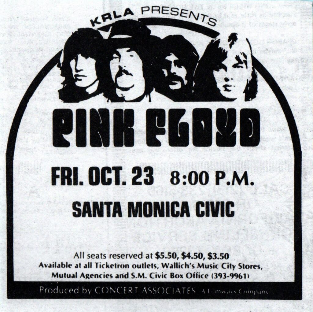 1971-10-23 Pink Floyd at Santa Monica Civic