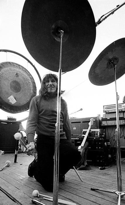 1971 Pink Floyd at Randwick Racecourse Australia Roger with Gong