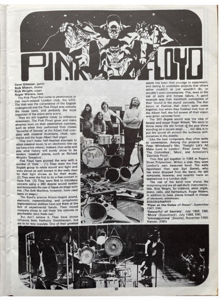 1970 Pink Floyd Bath Festival of Blues & Prog Music UK Tour Programme pg03