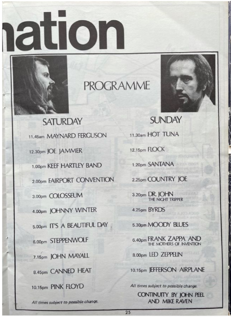 1970 Pink Floyd Bath Festival of Blues & Prog Music UK Tour Programme pg06