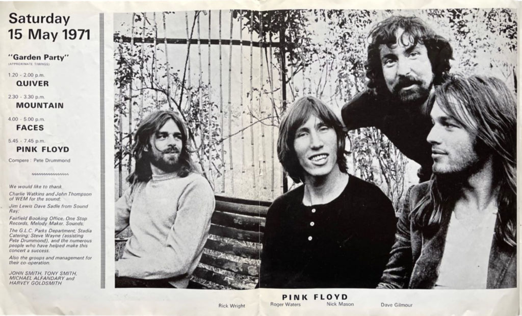 1971 Pink Floyd Crystal Palace Bowl Tour Programme pg04