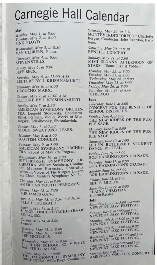 1972 Pink Floyd Carnegie Hall May 1st 2nd Tour Programme pg03