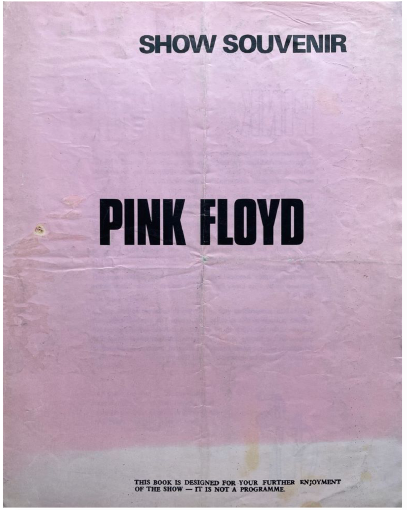 1972 Pink Floyd Show Souvenir Book pg01