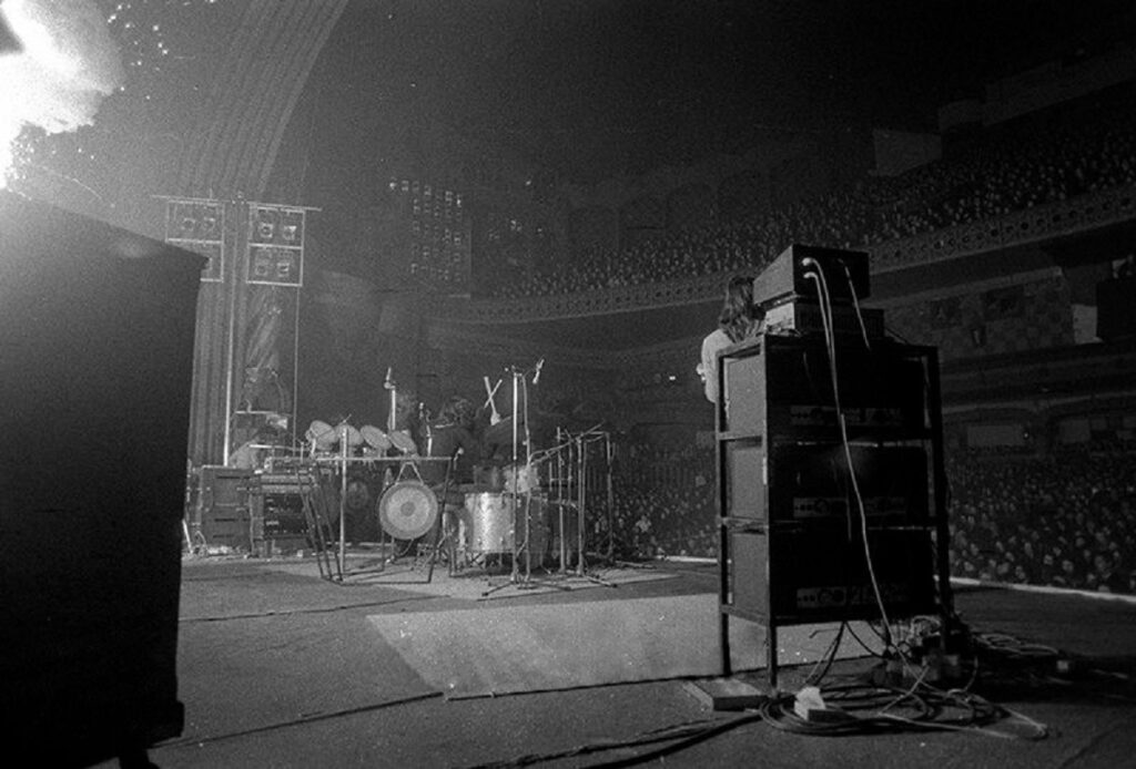 1972 Pink Floyd at the Rainbow Theatre in London © Robert Ellis.