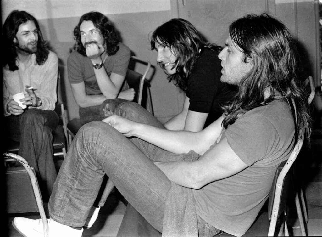 1972 Pink Floyd backstage in Brighton Dome