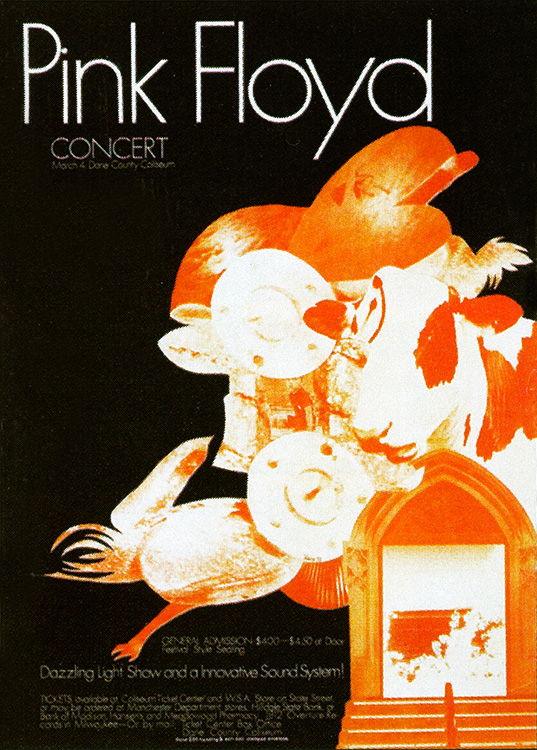 1973 Pink Floyd Dane County Memorial Coliseum, Madison, Wisconsin, March 4, 1973