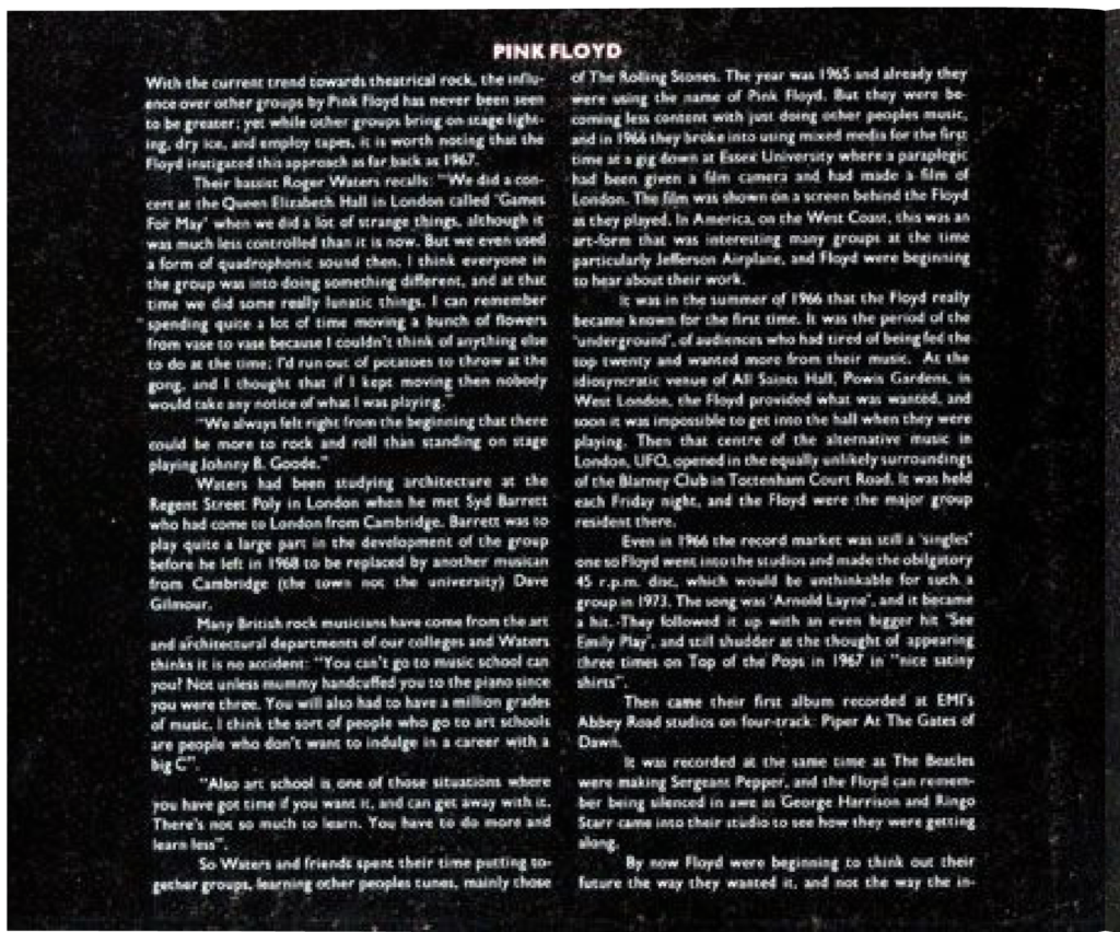 1973 Pink Floyd Dark Side Of The Moon Premiere 1973 pg06