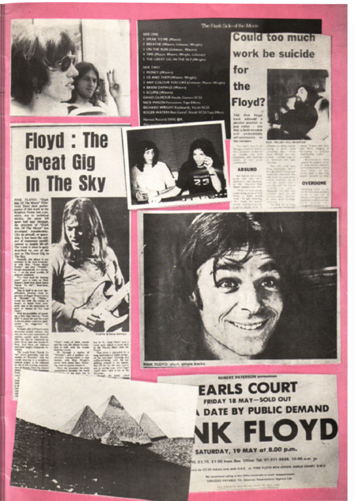 1973 Pink Floyd Earls Court Official Tour Programme pg11