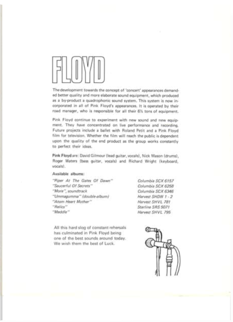 1973 Pink Floyd Earls Court Unofficial Tour Programme pg03
