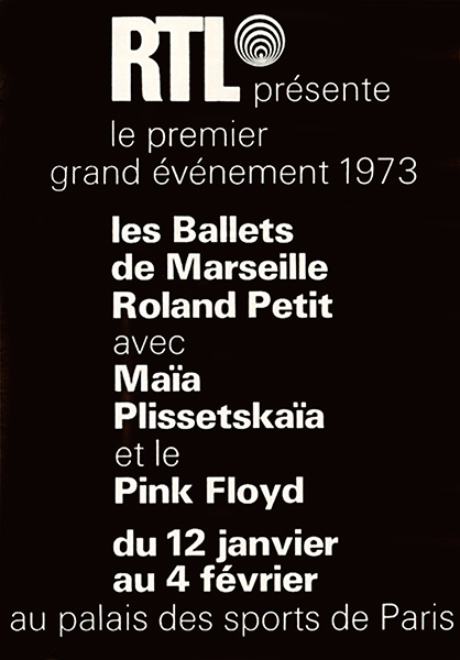 1973 Pink Floyd Palais des Sports de Paris, Paris France, January 12-February 4, 1973