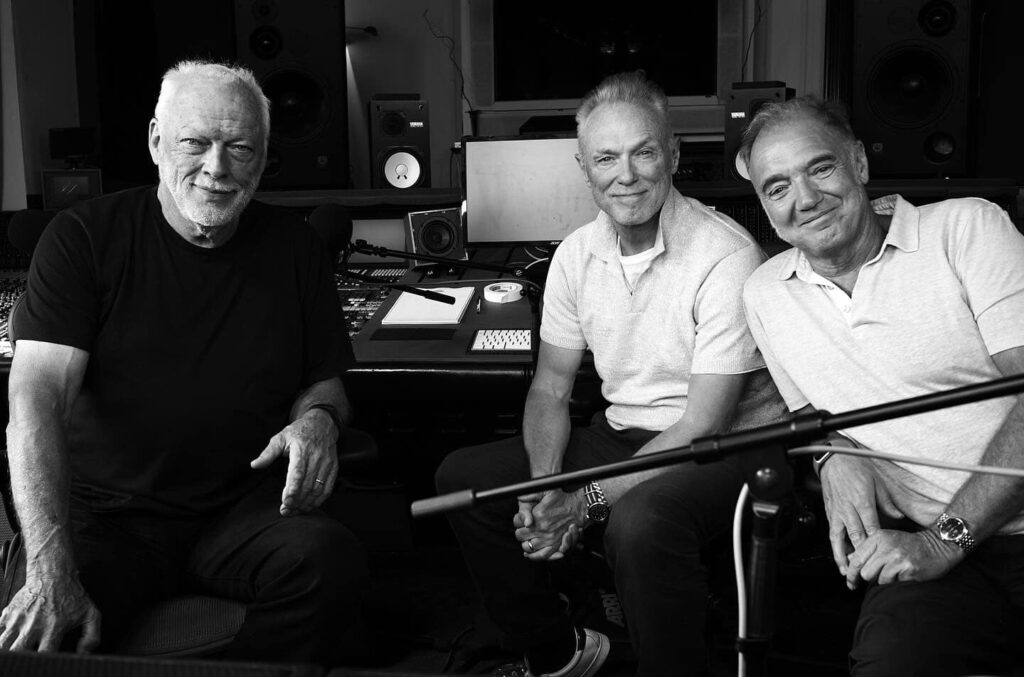 David Gilmour with Gary Kemp and Guy Pratt