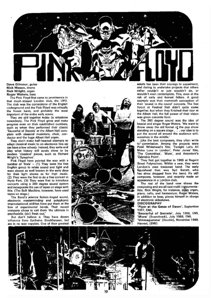 Pink Floyd Bath Festival 1970 Tour Programme pg01