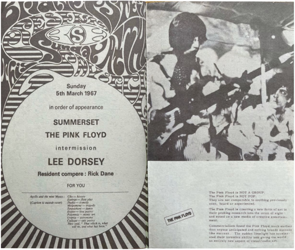 Pink Floyd Saville Theatre 5th March 1967 pg02-03