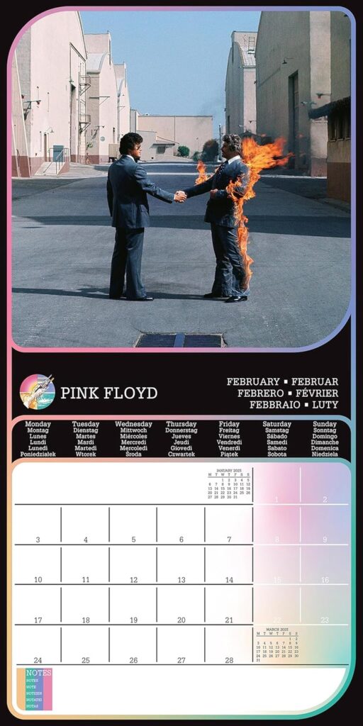 Pink Floyd Official Calendar 2025 Month Page 2